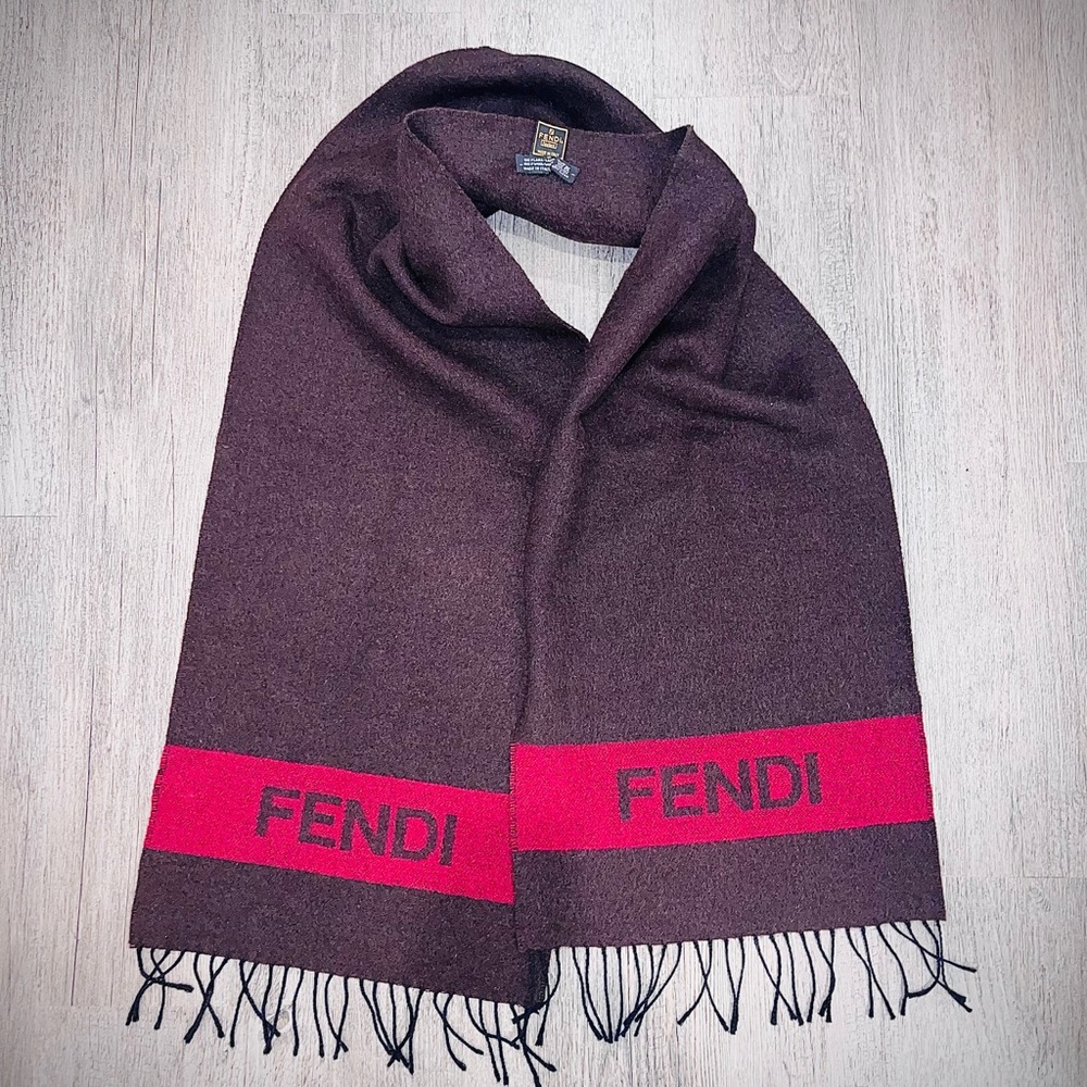 FENDI Men’s Wool Logo Scarf - Picture 5 of 5